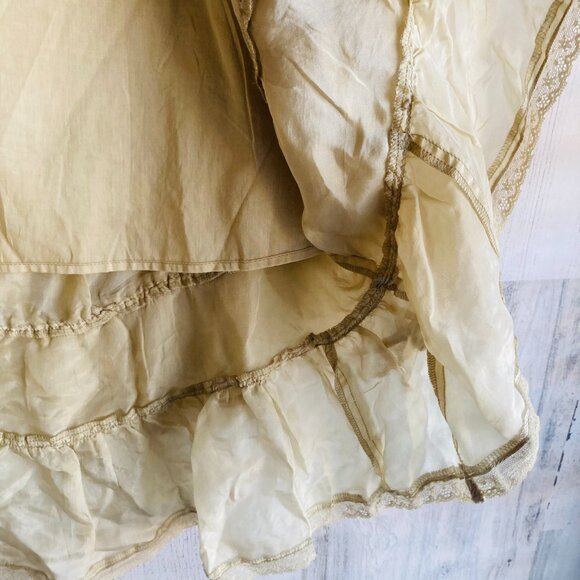 NWT $148 Free People Calliope Ruffle Midi Skirt M Hi Lo Lt Green Sage Boho - Picture 8 of 16